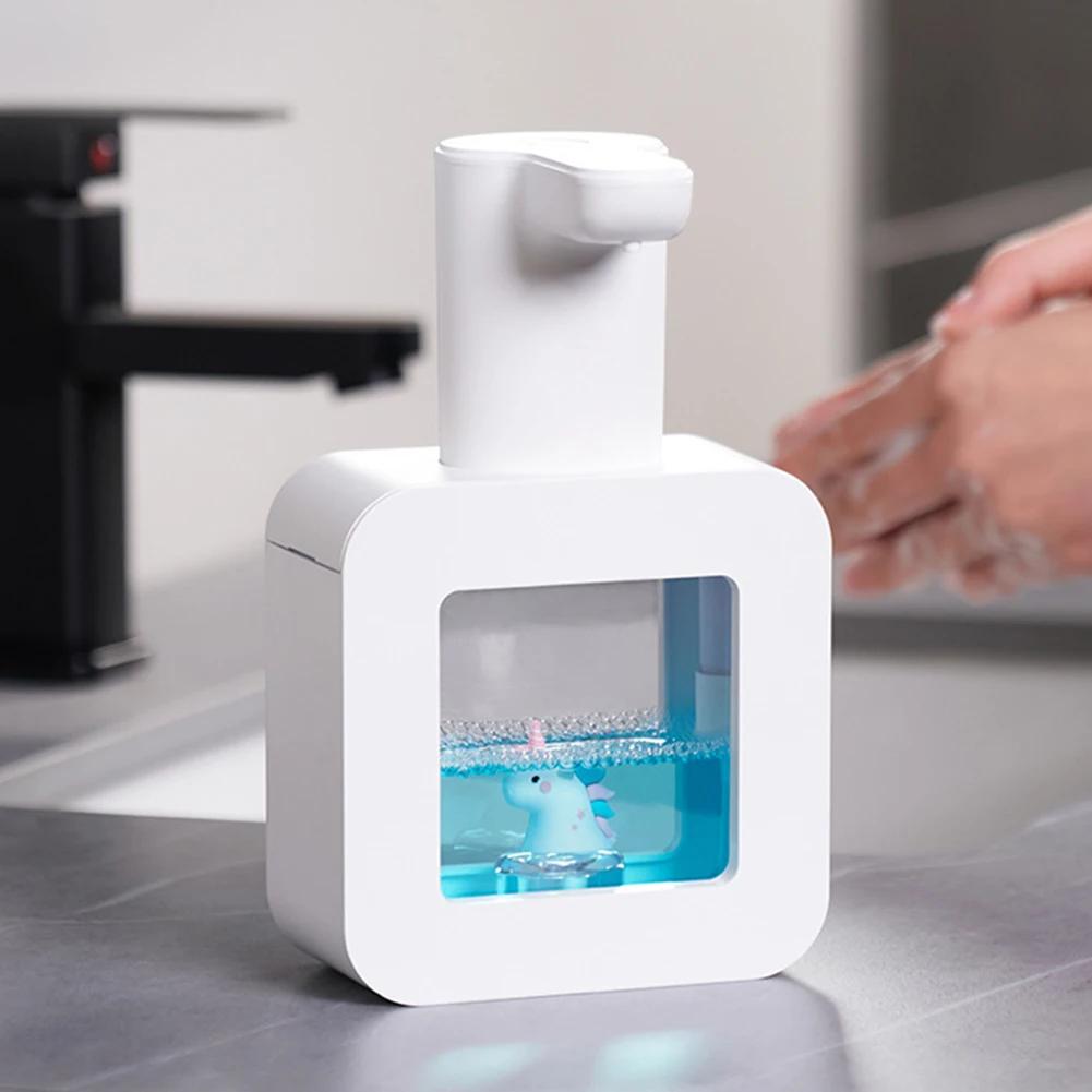 Cartoon Cute Pet Foam Soap Dispenser USB Charging Liquid Foam Dispensers Wall Mounted Touchless Sensor for Hotel Wash Basin