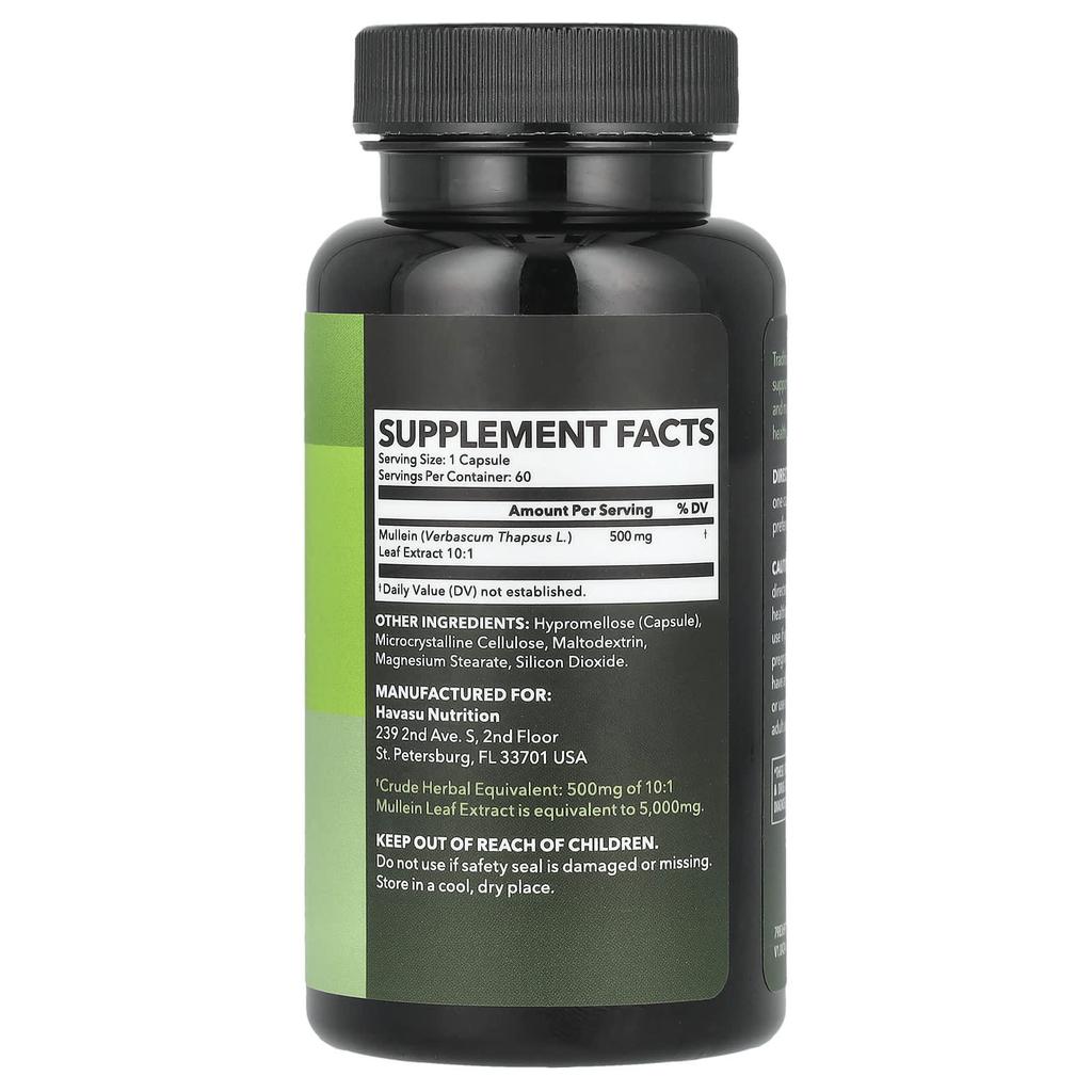 Mullein Leaf, 500Mg, 60 Capsules
