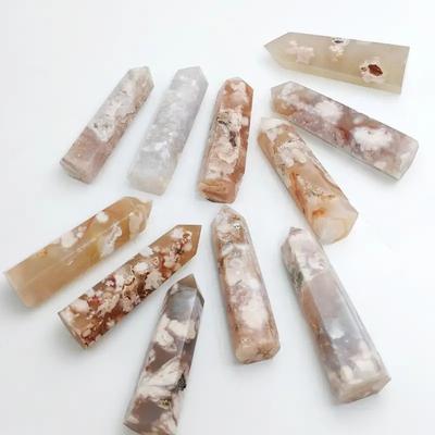 1ks Třešňový Květ Agátový Hůlka Ornament Sakura Agát Jednobodový Čakrový Křišťálová Věž Drahokamový Hranol Pro Meditaci Domácí Dekorace