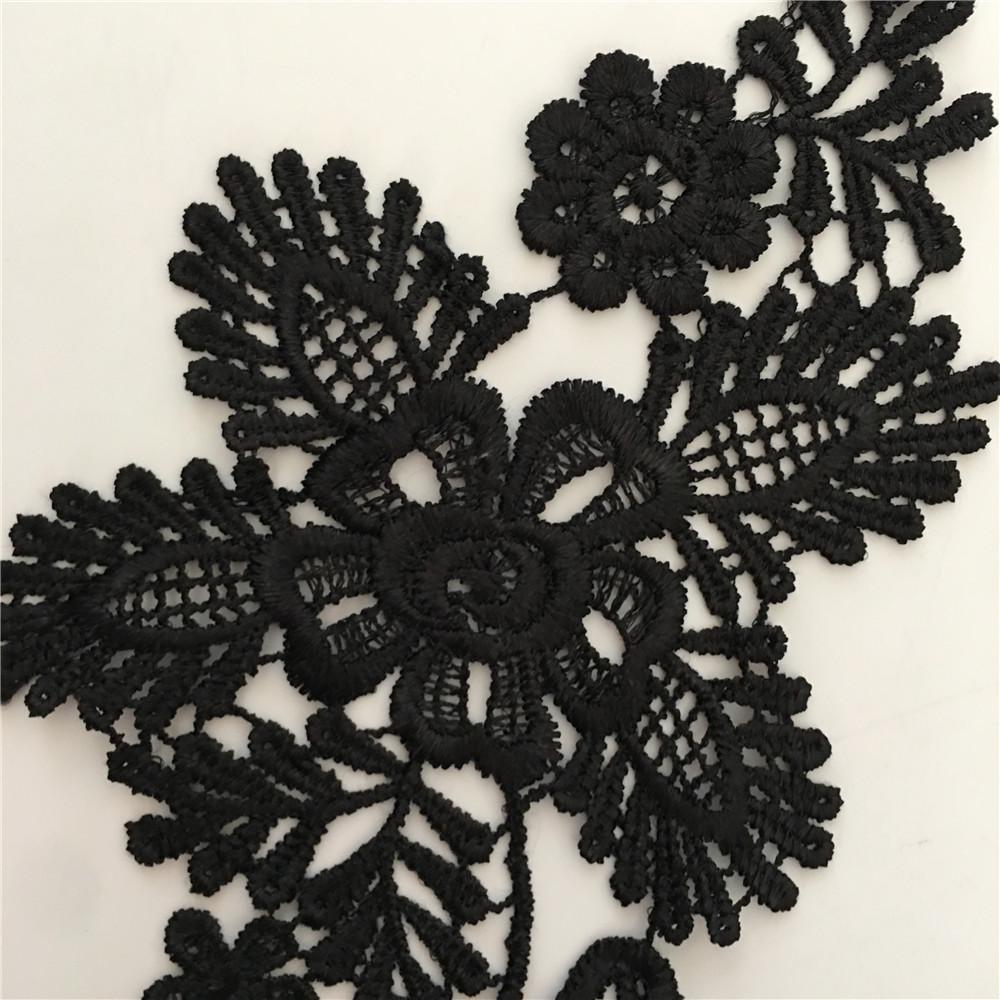 Computer Embroidery Black Lace Collar Diy Lace Lace Dress Accessories Pair For Sale