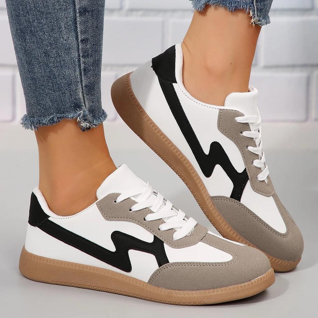 Fashion 2024 Autumn New Fashion Flat Casual Shoes Lace-up Student Sports Women German Training Retro Board Shoes
