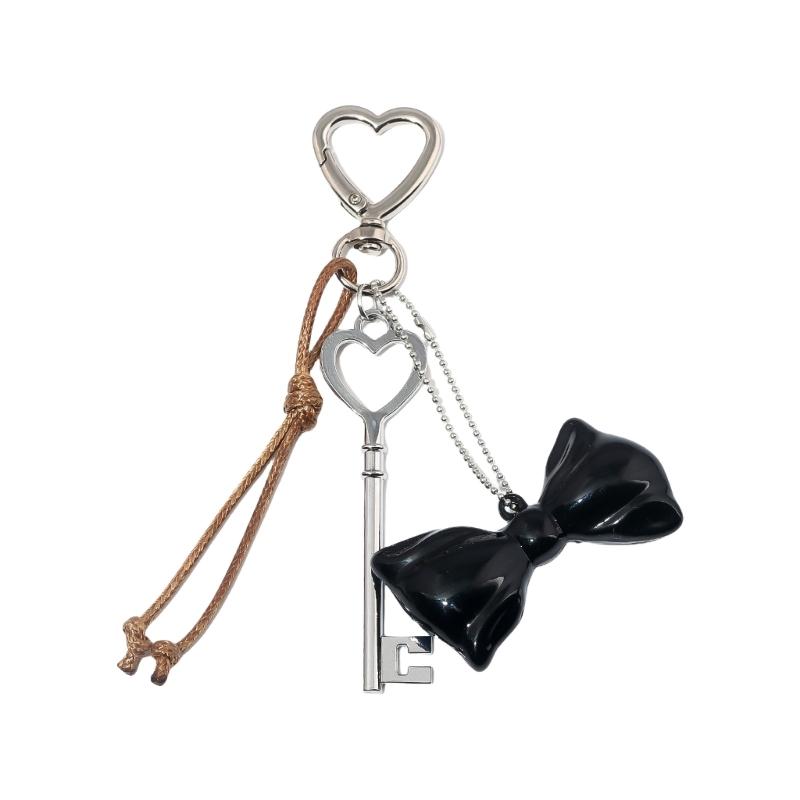 Aesthetic Keychain Charms,Heart Bows Bag Charm Pendant Sweet Heart Bows Keychains Charms Hanging Ornament for Womens