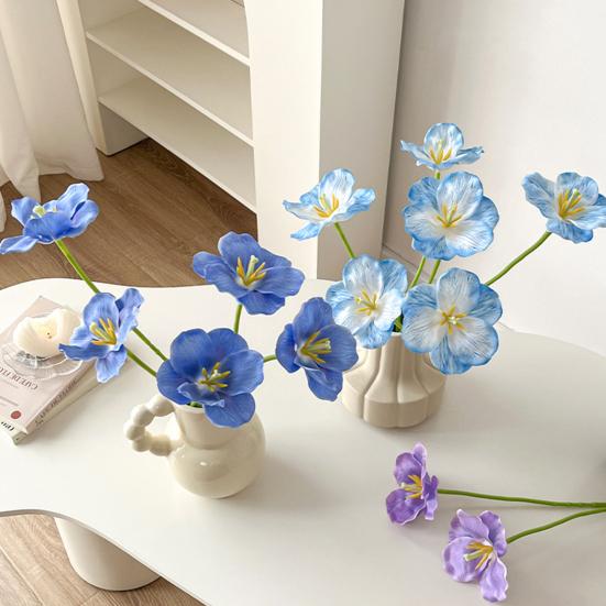Simulovaný tulipán Umělé plně rozkvetlé tulipánové květy Falešný tulipán s ohebným stonkem pro jarní letní domácí dekoraci Svatební stolní dekorace