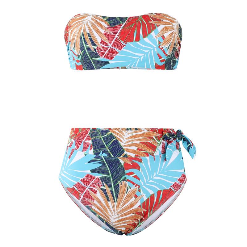 Dopamine Style French Sexy Split Bikini Swimsuit for Small Bust - Hot Spring Seaside Bandeau Swimwear