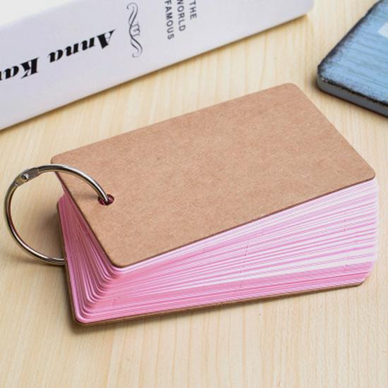 DIY Portable Flashcards: Blank Cards with Ring for Handwritten Memorization