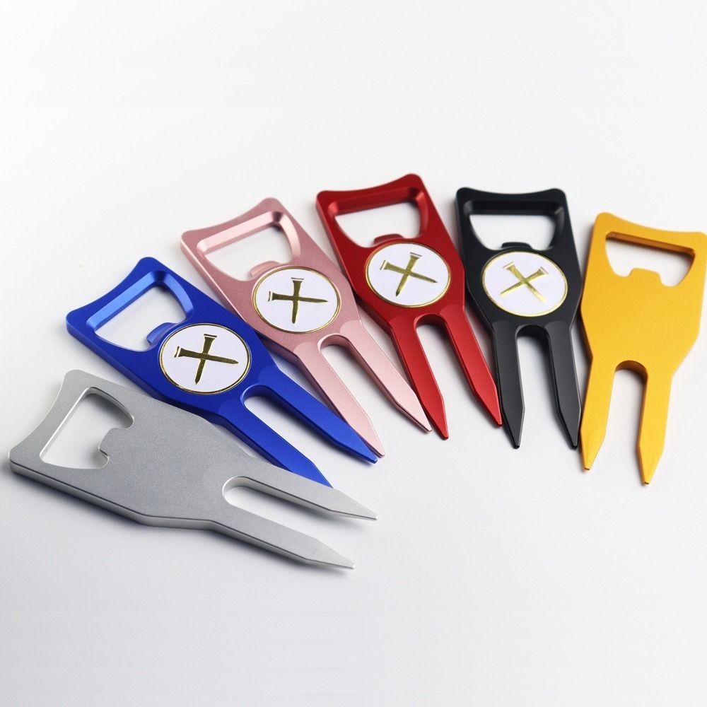 6-in-1 Golf Ball Fork Bottle Opener Golf Groove Cleaner Golf Fork Marker  Golfer Gift Box