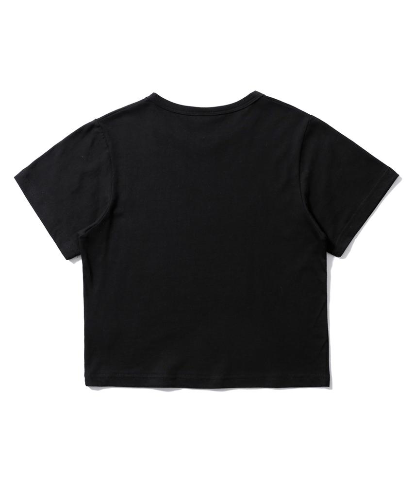 Sseochi410 Angel Logo Crop Top Black