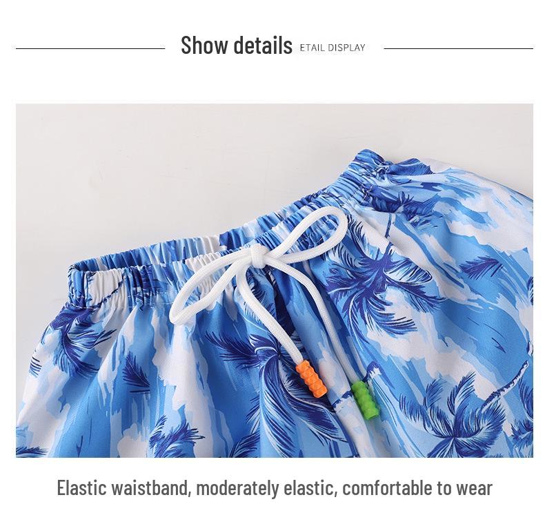 Kids' Quick-Dry Floral Beach Shorts - Lightweight Summer, Casual Ice Silk Bermuda