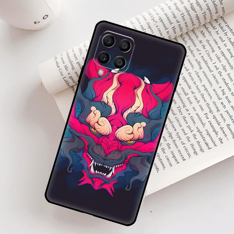 Oni Hannya Demon Mask Case For Samsung Galaxy M31 M11 M14 M34 M54 M12 M32 M52 M15 M13 M06 M16 M36 M56 M53 M35 M55