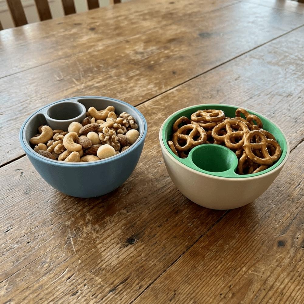 3D Printed Double Nut Bowl Round Berry Strainer Basket Practical Pistachio Bowl Popcorn