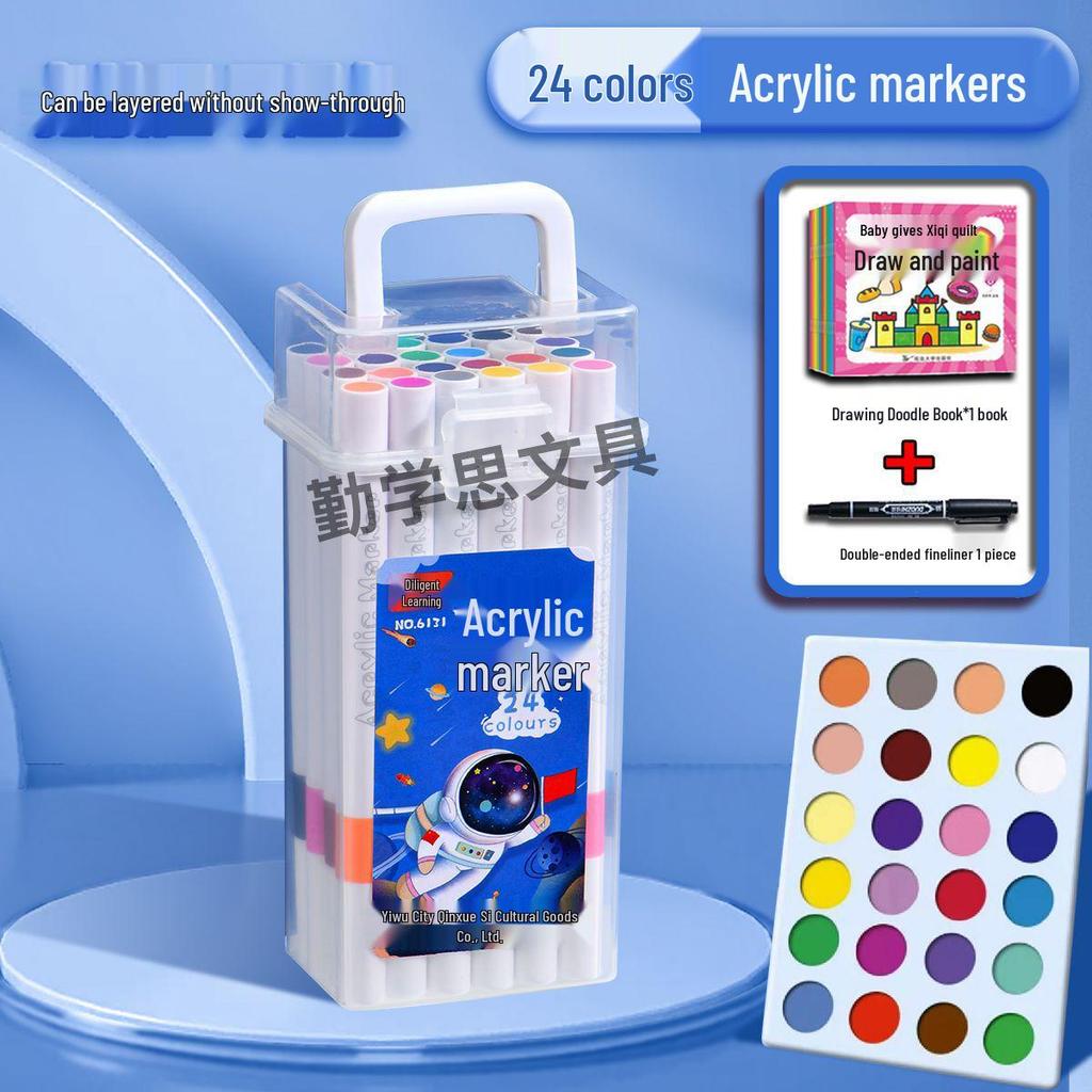 Acrylic Markers & Washable Colored Pencils Set - Non-Bleeding, Layerable Colors, Ideal for Kids and Students, Kindergarten Use