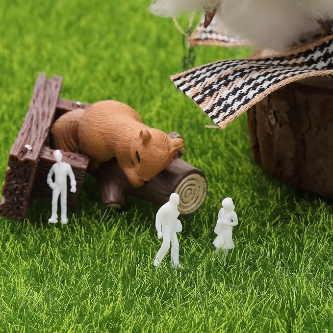 Unpainted Human Figures, 1:50 Scale, 3.5cm, 100 Pieces Per Pack. Ideal for Miniature Gardens, Railway Models, Building Models, Crafts, Educational