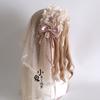Original Handmade Lolita Hair Accessories Hairpin Flower Ball Bow Lace Champagne Headband Veil