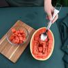 1/4Pcs 2-In-1 Stainless Steel Fruit Fork Cutter Watermelon Slicer Tool Easy To Use Dual Head Fruit Slicer for Home Kitchen Gadget