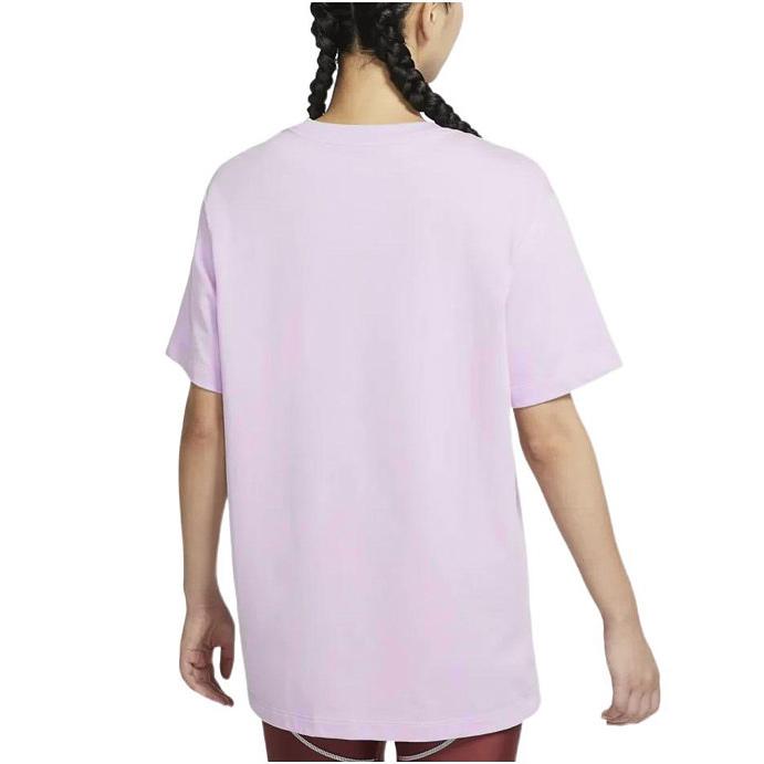 Nike Sportswear Graphic Sneaker Logo Print Short Sleeve T-Shirt Women Tops Pink Purple DR9021-530