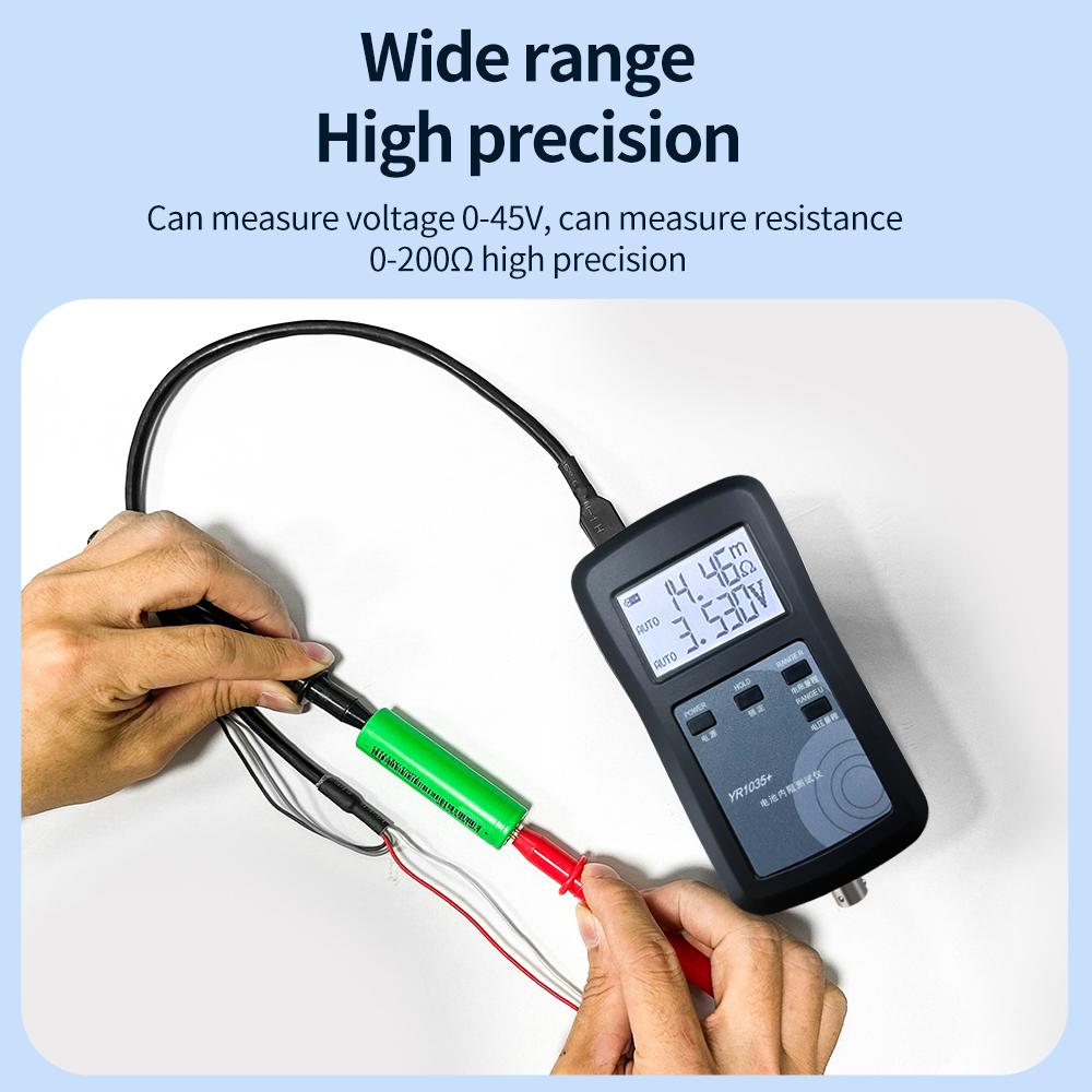 4-Wire YR1030+/YR1035+ High Precision Fast Lithium Battery Internal Resistance Test Instrument 100V Electric Vehicle Group 18650