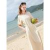 Sancai 2025 Summer A-Line Batwing Sleeve Dress