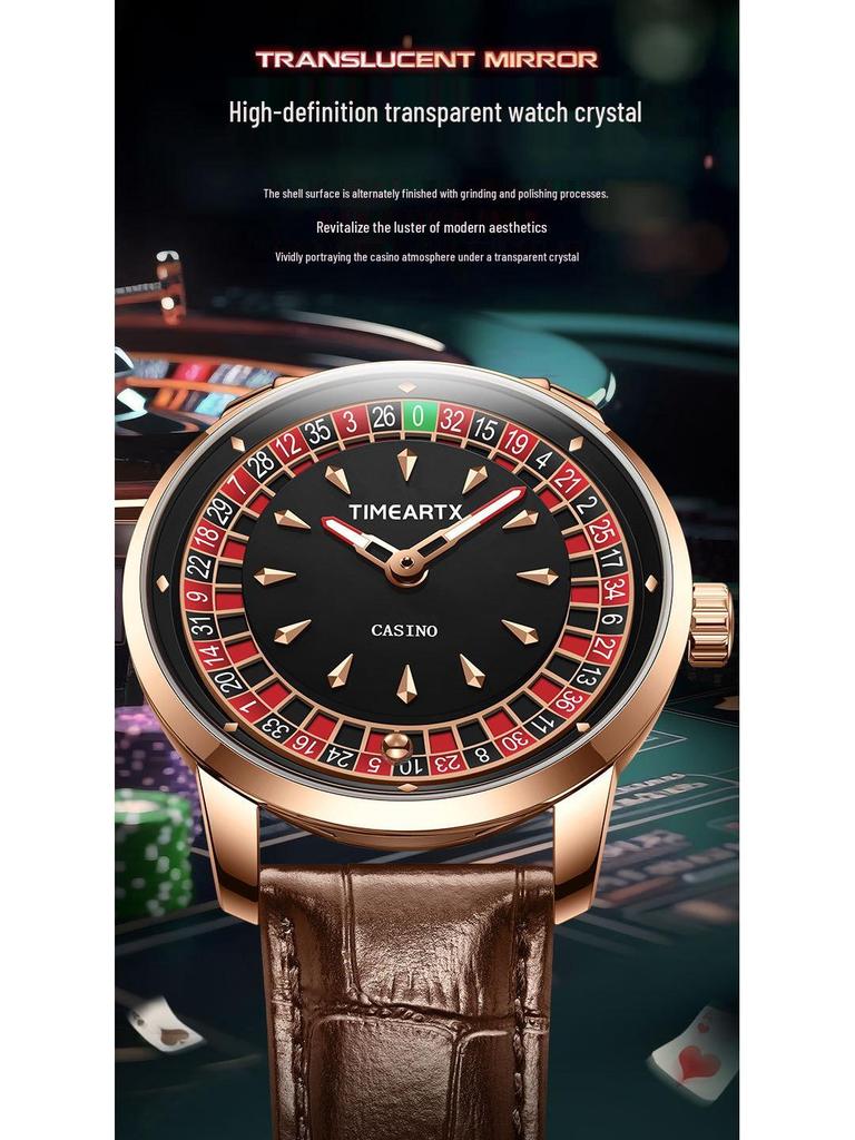 Orologio al Quarzo Impermeabile da Uomo, Tendenza Moda Luminoso, con Cinturino in Pelle