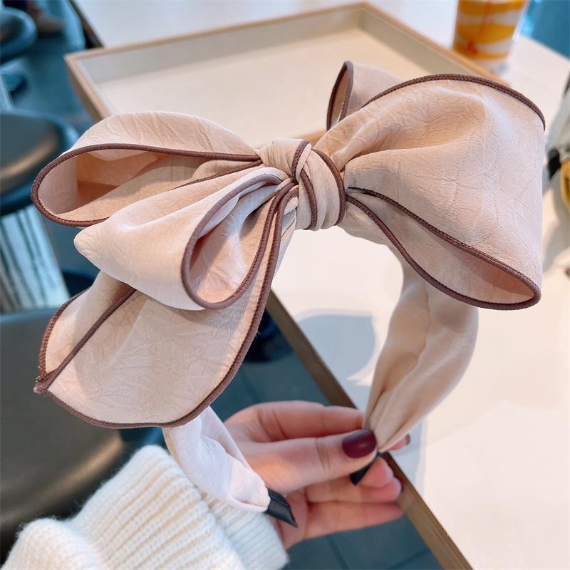 Multi Layered Big Bow Knot Headbands for Women Daily Party Headpiece Solid Crepe Cloth Adult Shopping Holiday Hairbands