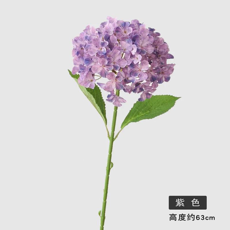 5Pcs/lot 3D Printing of Hydrangea Artificial Silk Flower Wedding Flower Arrangement Party Home Decoration Fake Hydrangea Flowers