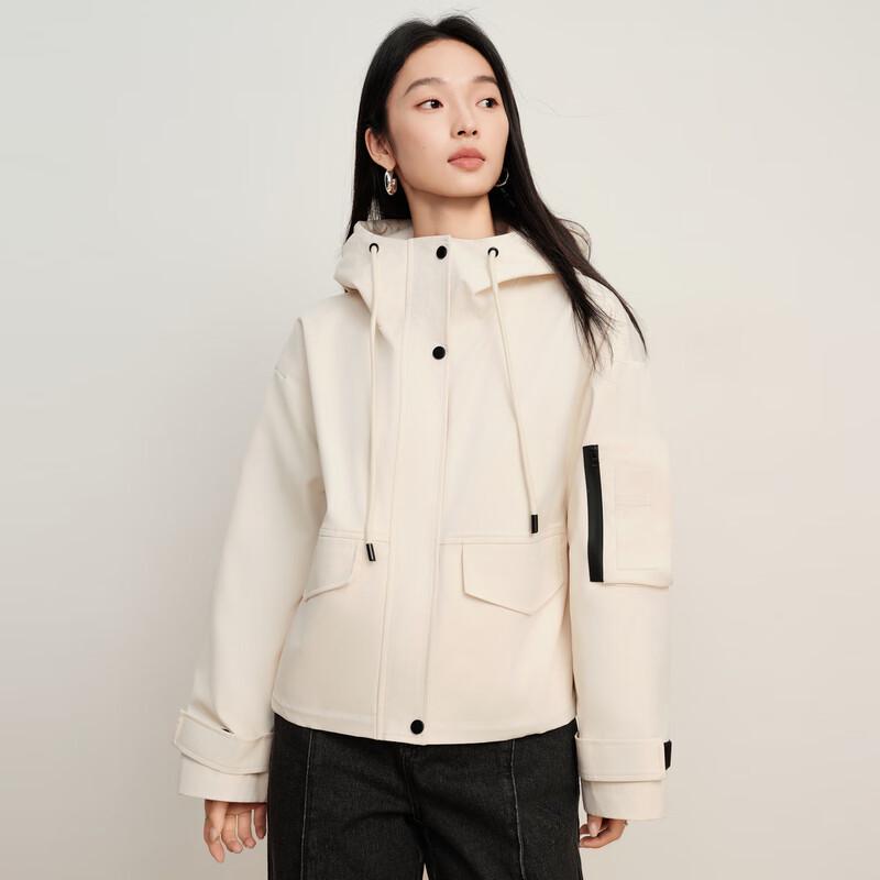 Elva' Island Women's Versatile Casual Hooded Short Jacket