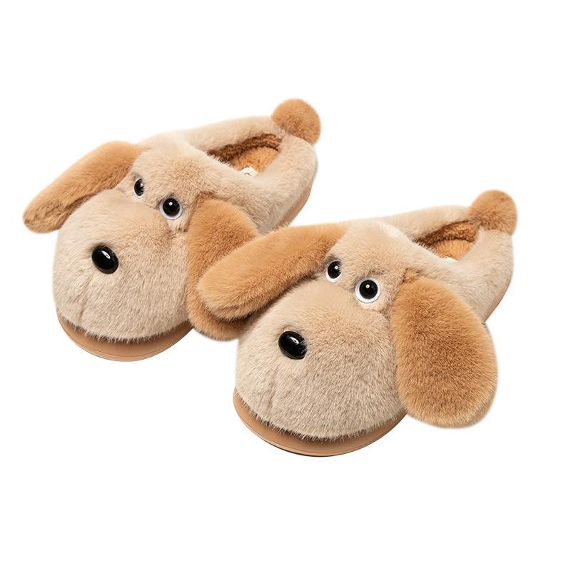 Ear Dog Cotton Slippers 2025 New Indoor Home Cute Warm Non-slip Plush Cotton Mop