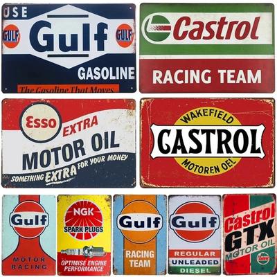 Vintage MOTOR OIL Metal Tin Sign Plaque RACING TEAM Decorative Plates For Garage Club Man Cave Bar Pub Hotel Cafe Wall Decor