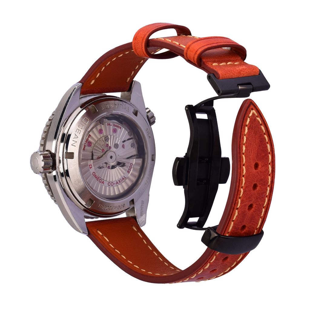 Maßgeschneidertes Weiches Und Dünnes Leder Uhrenarmband 22 24 Mm Smart Schnellverschluss Rohansatz Schmetterlingsverschluss Herrenarmband