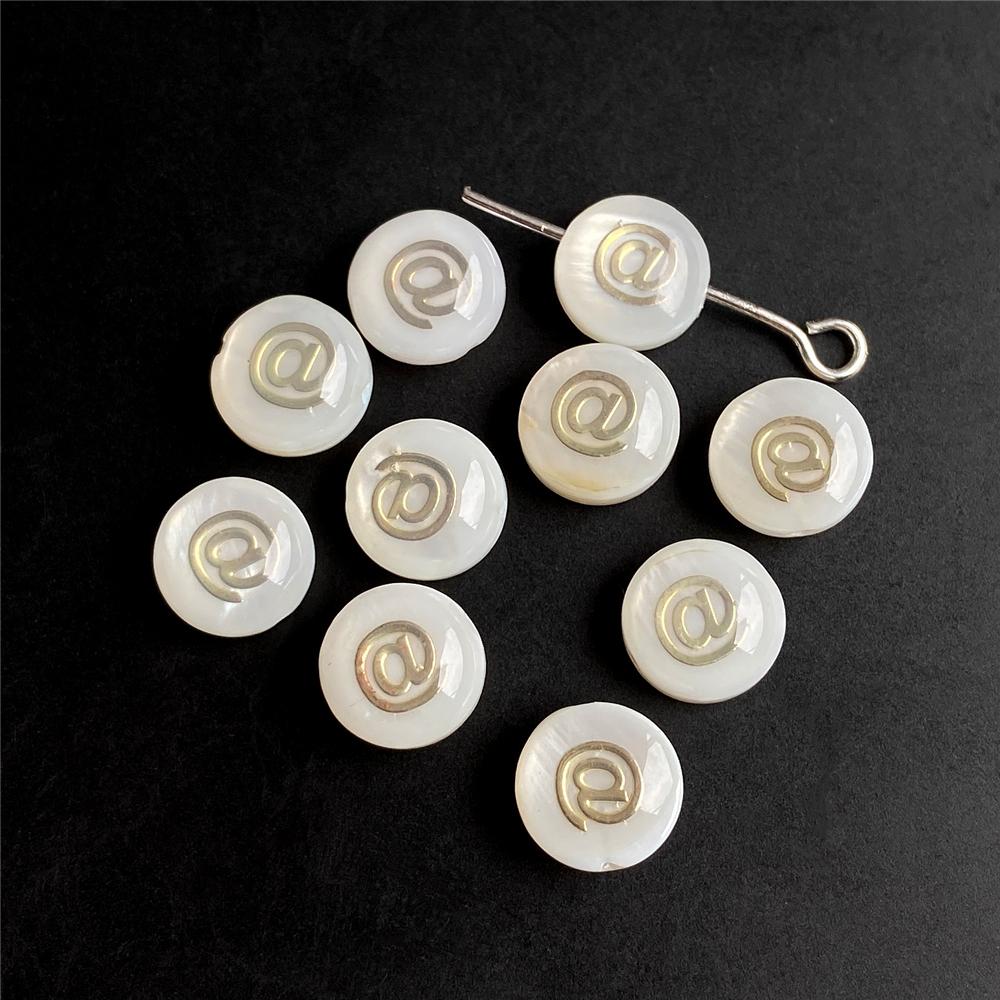 Shell Bronzing Moon Star Hearts Bead Charm Round White Freshwater Pearl of Shell Bead for Jewelry Making Diy Necklace Accessory