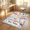 Tigers Majesty Theme Soft Crystal Velvet Rug Custom Name & Text Print Non Slip Floor Rug for Bedroom Living Room