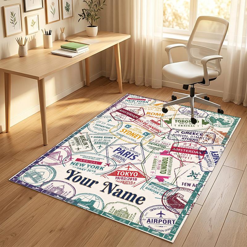 Tigers Majesty Theme Soft Crystal Velvet Rug Custom Name & Text Print Non Slip Floor Rug for Bedroom Living Room
