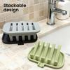 Portable Silicone Soap Dish, High Appearance Drainage Soap Tray for Bathroom Travel Dormitory