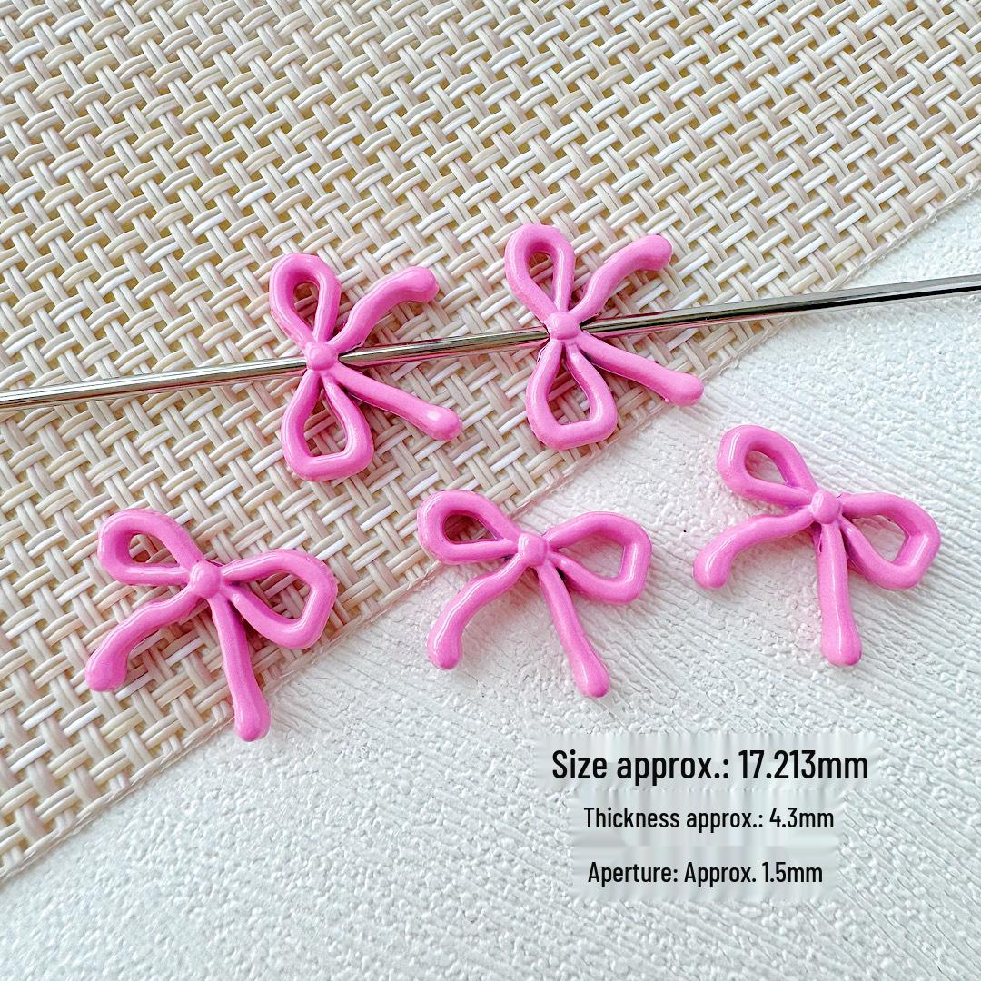 Macaron Color Strawberry Bow Cookie Charm DIY Beaded Phone Chain & Necklace Hair Accessory Single Price
