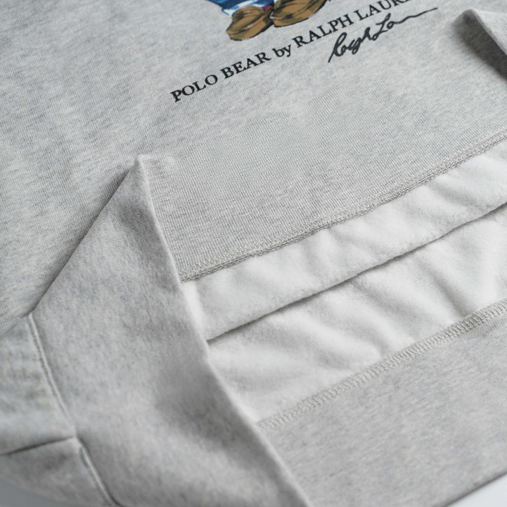 Polo Ralph Lauren FW23 Bear Pattern Signature Crewneck Long Sleeve Fleece Sweatshirt Men Sweatshirt Gray MNPOKNI16810695-F16