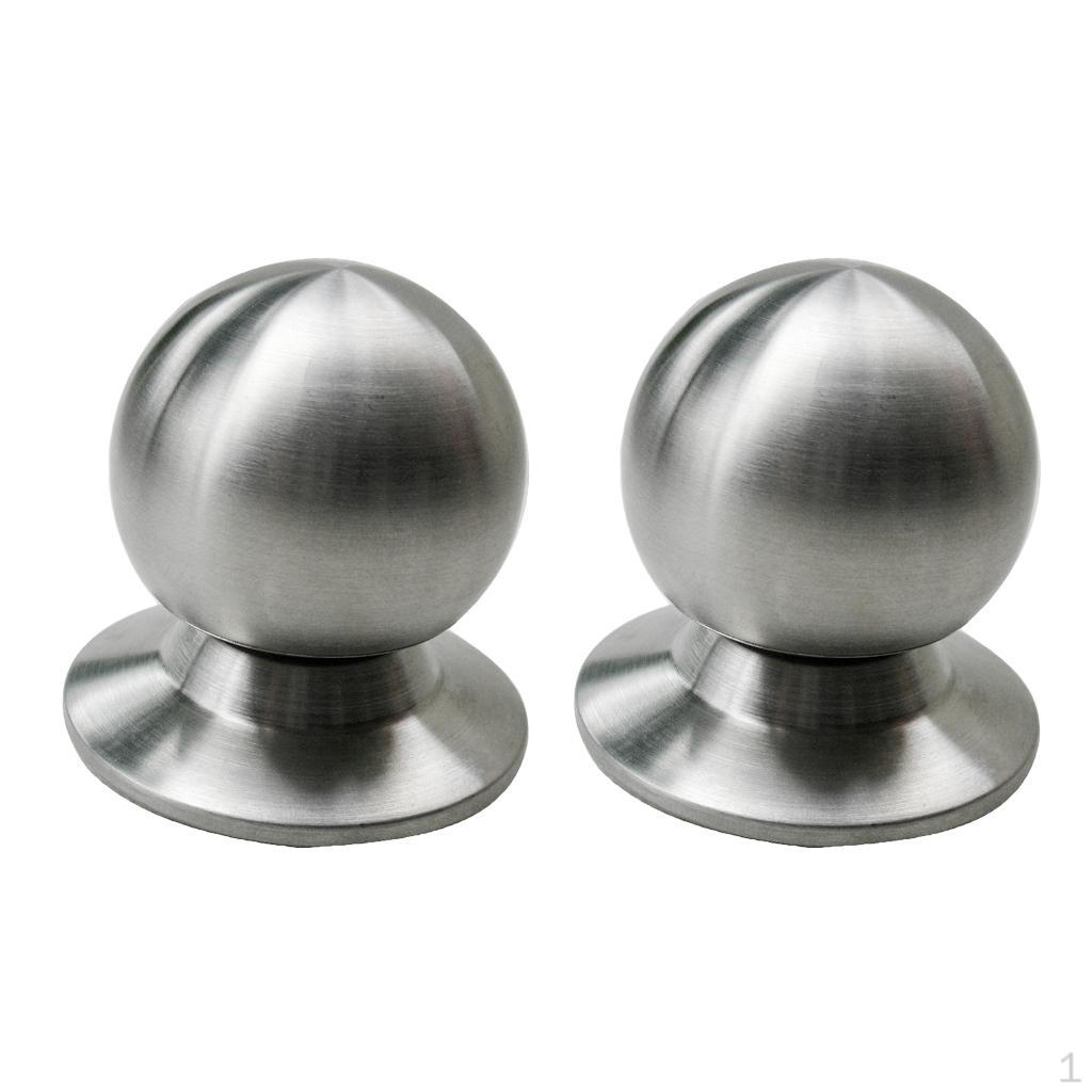 2x Stainless Steel Door Knob Lever Interior Bedroom Bathroom Handle