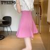 Chic Versatile Slim High-waisted Solid Umbrella Skirt Female Spring and Summer Personality Half-body Skirt Temperament A Line Skirt
