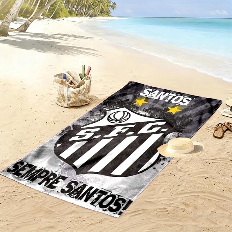 Santos FC Print Beach Towel, Large Soft Quick Dry Towel for Beach Camping Swimming
