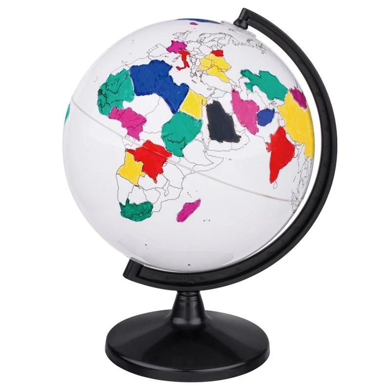 Miniature Globe DIY Colorable Portable Ball Children Study Creative Earth Model Ornaments Erasable Equipment Teaching Supplies