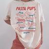 Tričko Pasta Pups, Vtipné tričko s jezevčíkem a špagetami, Dárek pro italského gurmána