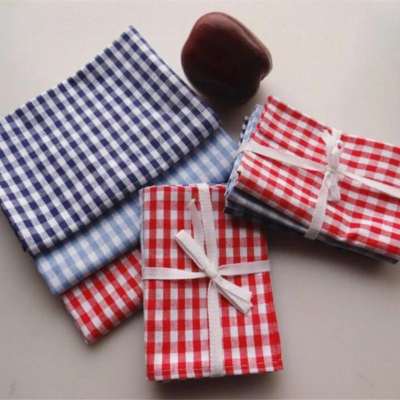1Pc 30x40cm Classical Plaid Cotton Dinner Table Cloth Napkins Kitchen Placemat Home Party Decoration