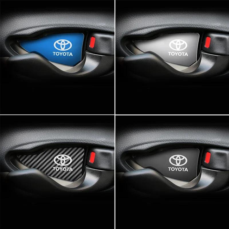 WTRK1 4pcs Car Interior Door Handle Bowl Frame Cover Trim Sticker For Toyota Prado Yaris Hilux Fortuner Corolla Camry Car stickers
