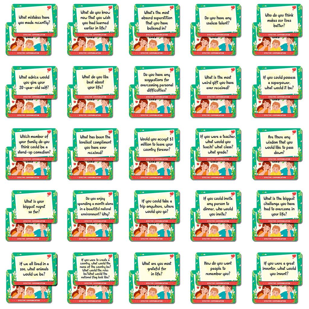 English 50 Piece Table Topic Cards Family Conversation Border Hit Gatherings 4-bidden Words Game