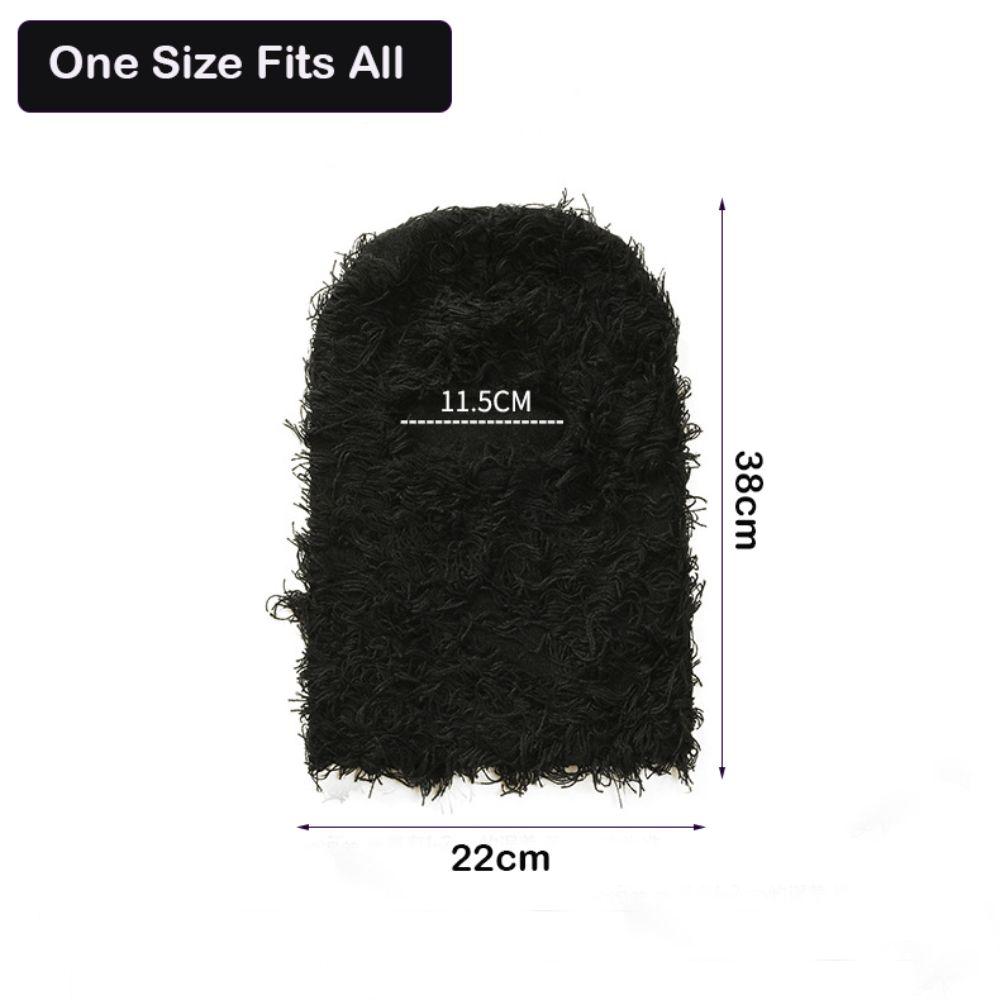 Comfortable Knitted Ski Mask Windproof Solid Color Winter Balaclava Warm Neck Hat Unisex