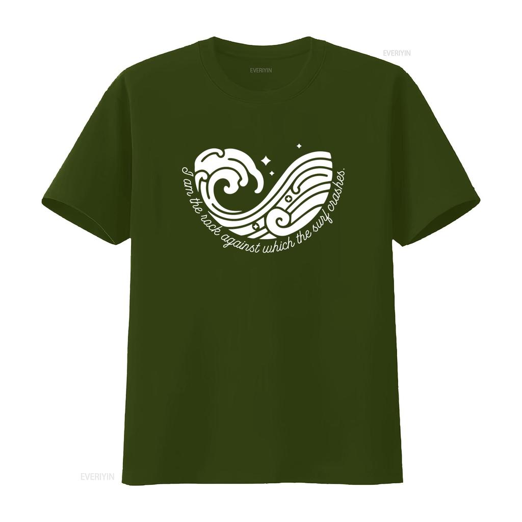I Am The Rock Against Which Surf Crashes T Shirt Officially Licensed Sarah J Maas A Court Of Silver Flames Quote Nesta Gwen