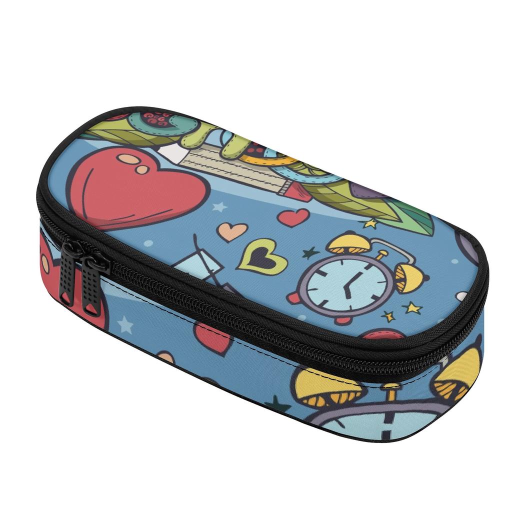 Pencil Bag Roomy Interior 300D Polyester Zipper Closure with Main Compartment Mesh Pocket and Pen Slots for College and School Use