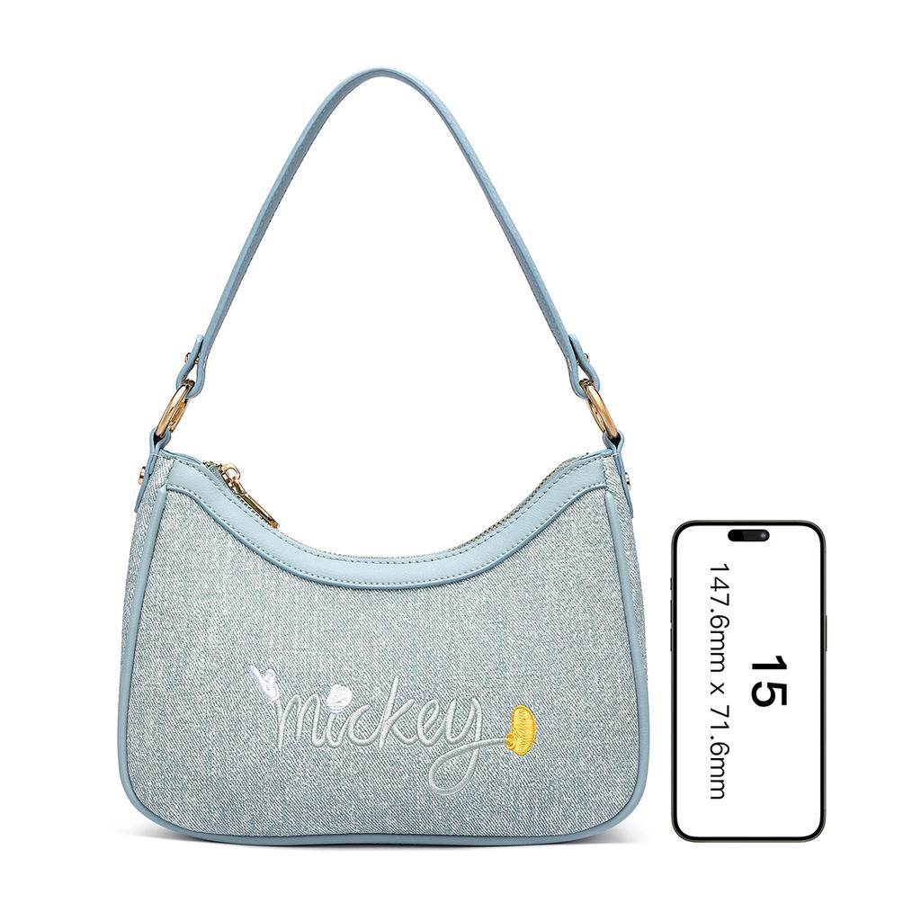 New Disney Mickey Series PU Shoulder Bag Women's Denim Blue DHF51646-A
