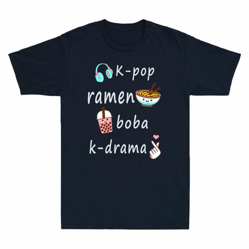 Tea Gift Unisexs Boba RaUnisex TShirt KPop Bubble Lover KDrama Cotton Kawaii Cute