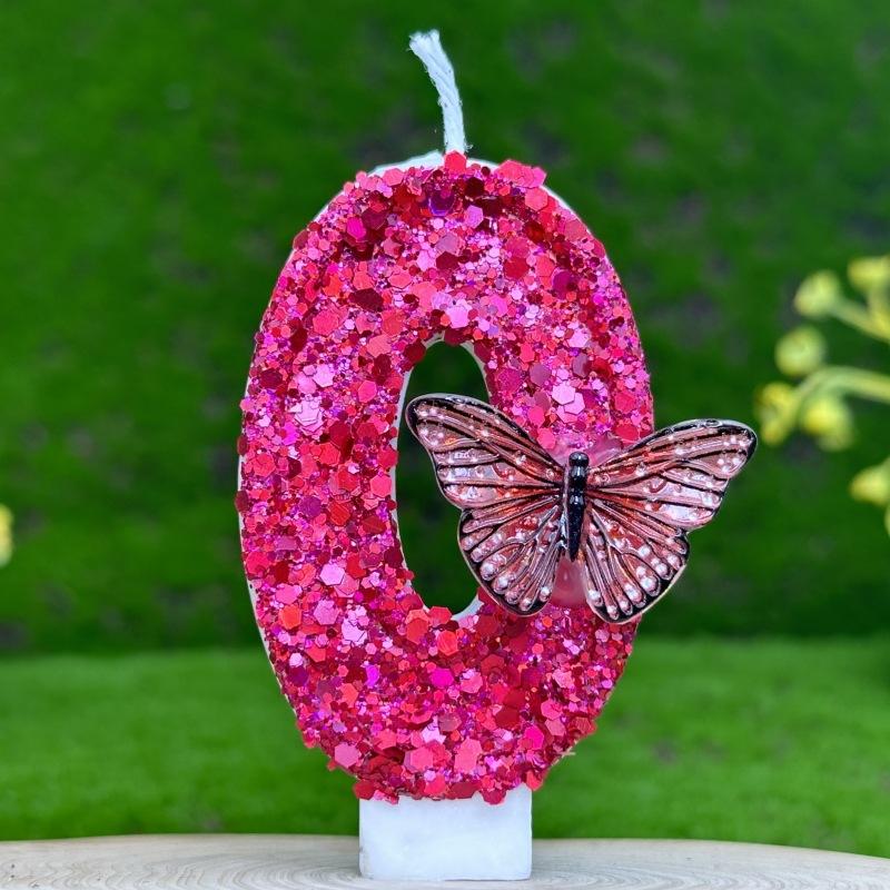 

Digital Birthday Candle Cake Party Decoration Birthday Wax Diy Rose Red Butterfly 0