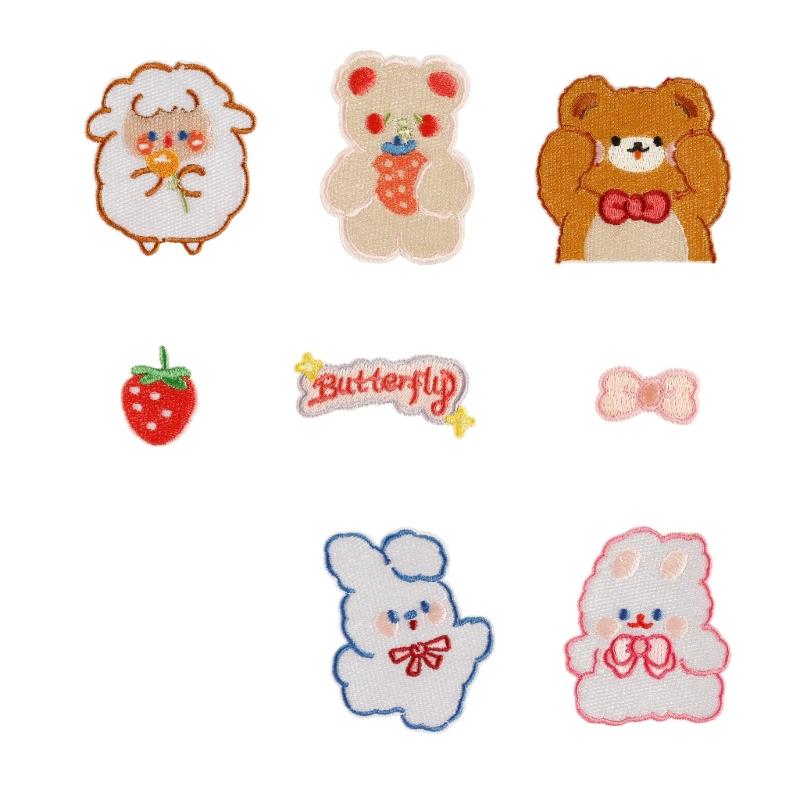 8 Pcs Cartoon Animal Iron On Patches Applique Patches Sheep Repair Patches Embroidery Patches for Clothes Bag Decoration