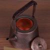 Outdoor Vintage Copper Coffee Kettle,Handcrafted Hammer Texture Weave With lid Handheld Camping Pot,Heat Resistant Filter Teapot